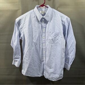 Cricketeer Blue Dress Shirt 17 / 34 100% Cotton Long Sleeve Button Up